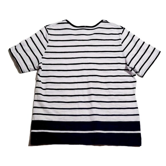 Vintage Allison Daley Women's Blouse Top Size M Petite blue white striped Design - Picture 3 of 9